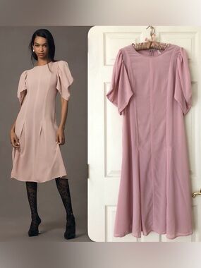 NWOT By Anthropologie Modern Sheer Midi Dress Size 12